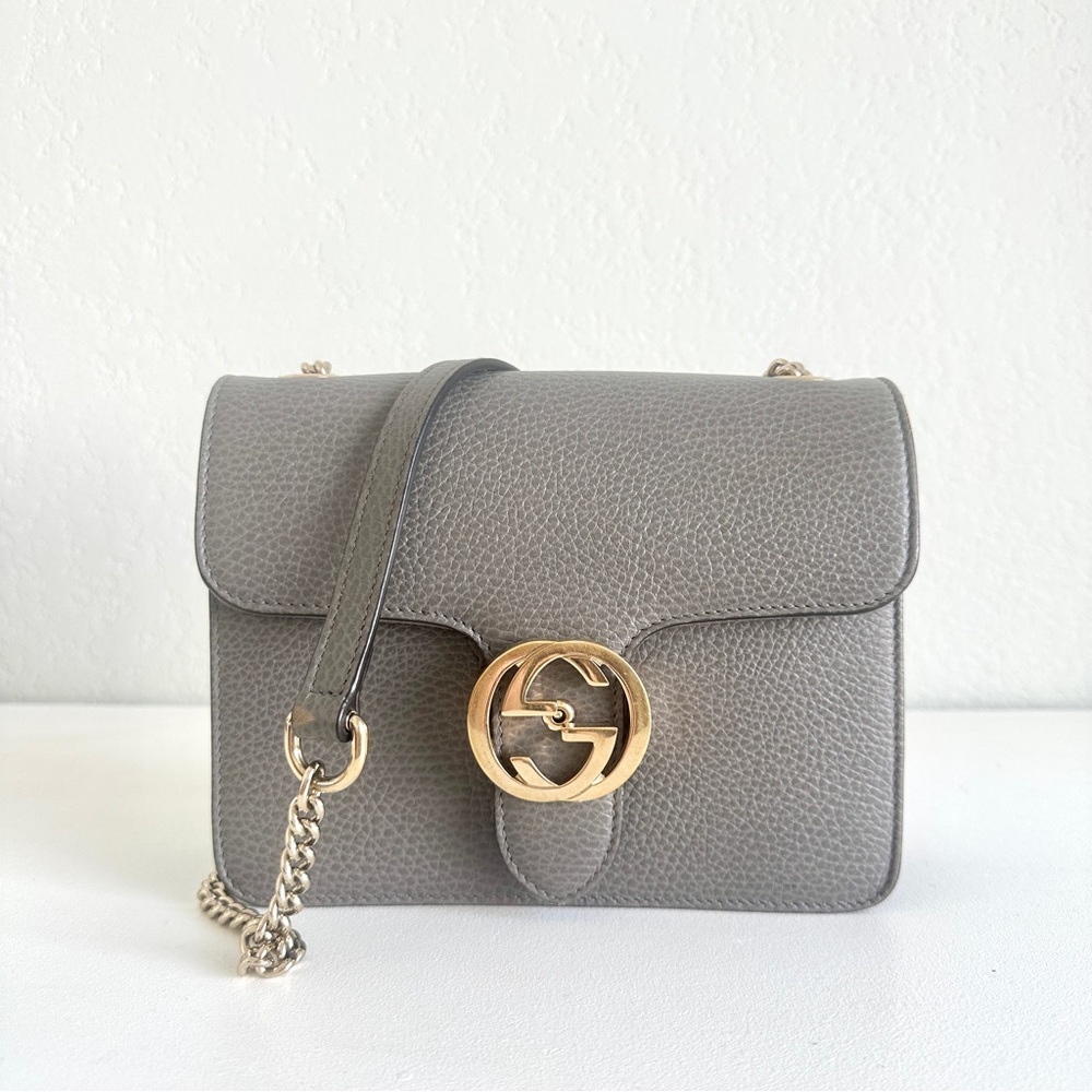 Gucci Gray Crossbody Purse Interlocking G